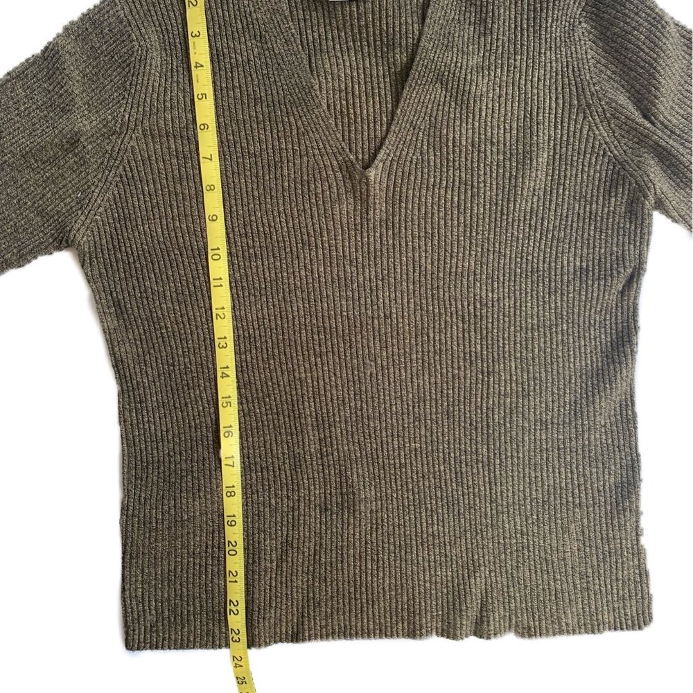 White Stag Ribbed V-Neck Long Sleeve Sweater Women’s Size Large - Picture 6 of 10